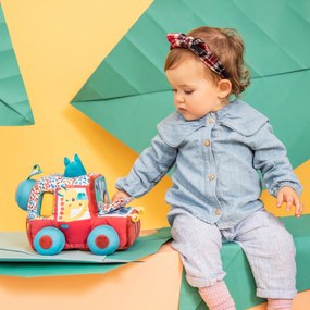 Lilliputiens - textilné autíčko s aktivitami a zrkadielkom