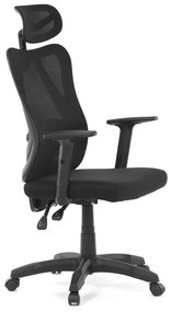 Kancelárska ergonomická stolička MANET — sieťovina / látka, čierna