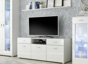 TV skrinka s nástennou policou Enrique, biely lesk%