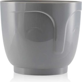 PLASTOVÝ KVETINÁČ ZOE SADA 2KS 16X18,5 CM+14,3X16,5 CM SIVÁ