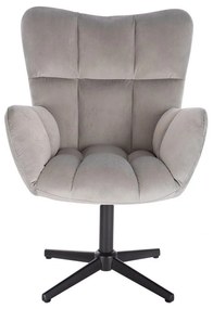 LuxuryForm DESIGN Kreslo AURORA VELUR na čiernom kríži - svetlo šedé