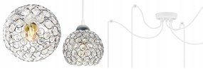 Závesné svietidlo Crystal Spider, 5x strieborné krištáľové tienidlo, (chrómové uchytenie), w