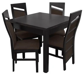 Zostava pre 4 osoby - RK033, Morenie: wenge, Dostupné poťahy: ekokoža Soft 010