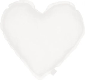 Mini ľanový vankúš srdca biela 28 cm