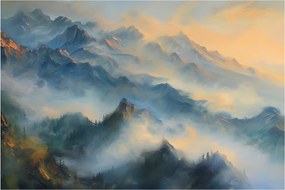 Obraz - Maľovaná horská krajina (90x60 cm)