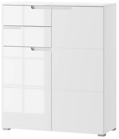 Komoda Selene 7 100 cm biela lesklá/matná
