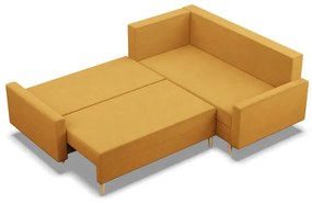 Rohová rozkladacia sedačka BLANK Elegant pravá, žltá