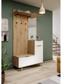 Predsieňová stena so zrkadlom SVEN hnedá/biela