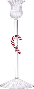 MERRY & BRIGHT Svietnik "Candy Cane" - číra