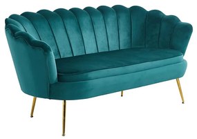 Luxusná pohovka, 2,5 sed, smaragdová/zlatá, Art-deco, NOBLIN