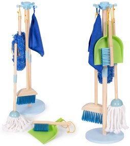 Detská drevená upratovacia súprava mop a lopatka 7-dielna ECOTOYS