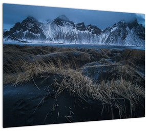 Sklenený obraz výhľadu na Islandskej vrcholky (70x50 cm)