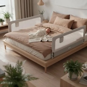 Bezpečnostná zábrana na posteľ Cover 30 biela / sivá 200 cm