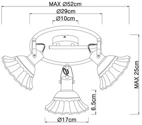 Globo 54050-3 - Bodové svietidlo JOWITA 3xE27/40W/230V