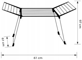 Erga Model 205, stabilný rozkladací sušiak na bielizeň 170x61x97 cm, biela-šedá, ERG-SEP-1251SSM205WHI