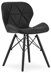 Jedálenská stolička LAGO ekokoža čierna (čierne nohy)