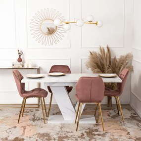 Jedálnský rozkladací stôl ARES biely mramor- vintino.sk