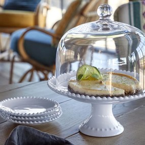 Biely kameninový tanier na pečivo Costa Nova Pearl, ⌀ 17 cm