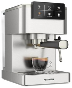 Klarstein SteelPresso Touch kávovar s portafiltrom, Dotykový displej, 20 bar, Nehrdzavejúca oceľ
