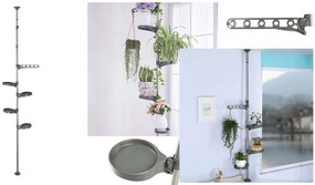 Teleskopický stojan na kvety, sivý