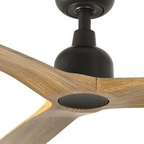 FARO 34360 - Stropný ventilátor OUTWOOD L hnedá/čierna pr. 150 cm IP44 + DO