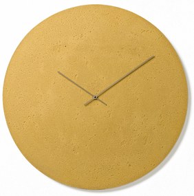 Nástenné betónové hodiny CLOCKIES, 69cm, okrúhle, žlté