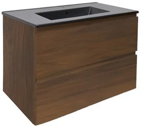 Kúpeľňová skrinka s umývadlom SAT B-Way 79x50x45 cm matný orech BWAY280NUTU4B, 1 ks