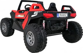 Ramiz Clash batériový kočík pre 2 deti Červený + diaľkové ovládanie + pohon 4x4 + nastavenie sedadla + rádio MP3 + LED