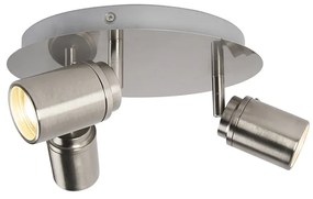 Moderné kúpeľňové bodové svetlo oceľ 3-žiarovkové IP44 - Ducha