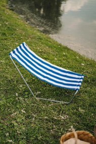Skladacie plážové ležadlo SAND, modré pruhy