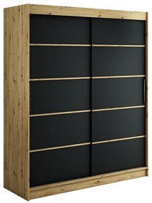 Skriňa Halifax V1 180 Dub Artisan/čierna