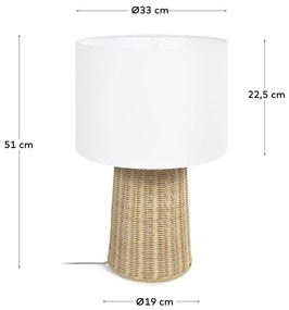 Stolová lampa v prírodnej farbe s textilným tienidlom (výška 51 cm) Kimjit - Kave Home