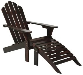 vidaXL Záhradná stolička s taburetkou hnedá drevená-