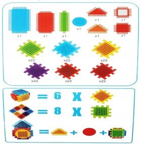 Bloky Ježci stavebné doštičky 140 prvkov v kartóne