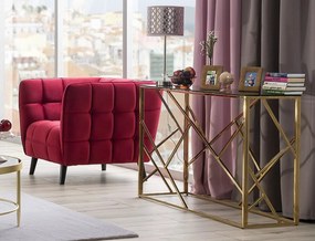 Sametové křeslo Castello bordó/wenge