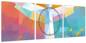 Obraz - Strážca kvetov (s hodinami) (90x30 cm)