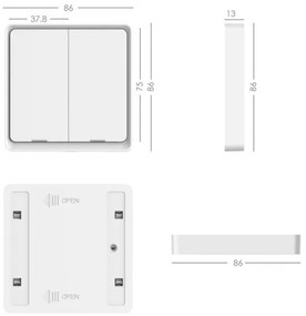 Immax NEO 07507C - SADA 3x Vypínač 2-tlačidlový SMART 3xCR2430 Zigbee 3.0 Tuya