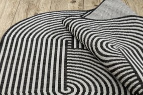 Koberec ORGANIC 1835 geometrický, čierny / sivý