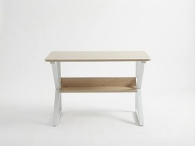 Písací stôl s policou SHAPE 80x40 cm, biela/dub sonoma