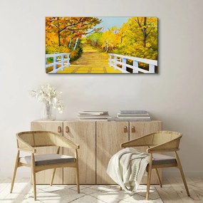 Obraz na plátne Most Les jeseň