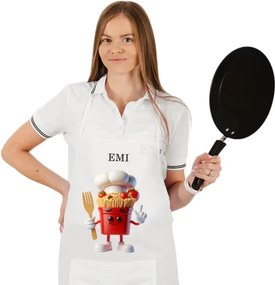 Kuchynská zástera Pasta EMI, biela