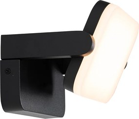 Vonkajšia nástenná lampa čierna vrátane LED nastaviteľná - Kamile