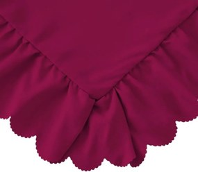 Posteľné obliečky zo syntetickej bavlny s ozdobným volánovým lemovaním - bordová 3 časti: 1ks 200x220 + 2ks 70x80