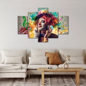 Obraz - Umelkyňa so slúchadlami (150x105 cm)