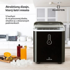 Klarstein Chillout, výrobník ľadu, oblé kúsky ľadu, 12 kg/24 h, nádrž 1,5 l, 1,5 l, čierny