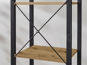 Regál s kovovou konštrukciou TAYLOR 6 políc, dub artisan