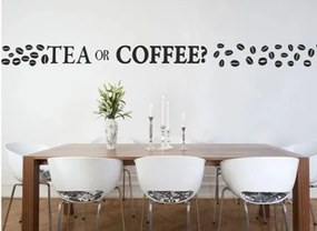 Nálepka na stenu s otázkou TEA OR COFFE? 50 x 100 cm