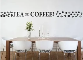 Nálepka na stenu s otázkou TEA OR COFFE? 50 x 100 cm