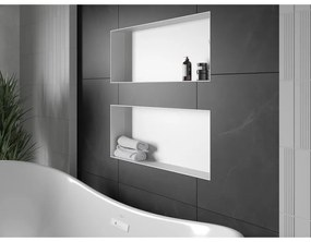 Mexen X-Wall-NR, polička na zapustenie pod obklad bez goliera 75 x 30 cm, biela, 1921753010