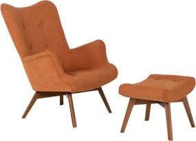 Kreslo Grande s podnožkou, orange Power17/ orech
